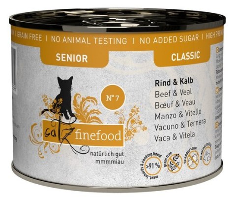 Catz Finefood Classic Senior N.07 Wołowina i cielęcina puszka 200g Catz Finefood Classic Senior N.07 Wołowina i cielęcina puszka 200g