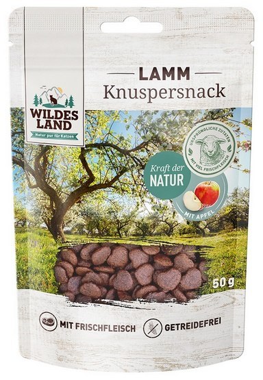 Wildes Land Cat Knuspersnack Lamm & Apfel 50g Wildes Land Cat Knuspersnack Lamm & Apfel 50g