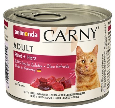 Animonda Carny Adult Wołowina + Serca puszka 200g Animonda Carny Adult Wołowina + Serca puszka 200g