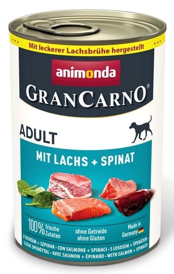 Animonda GranCarno Original Adult Lachs Spinat Łosoś + Szpinak puszka 400g Animonda GranCarno Original Adult Lachs Spinat Łosoś + Szpinak puszka 400g