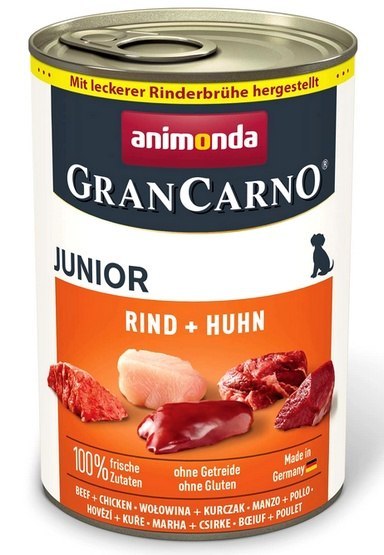 Animonda GranCarno Original Junior Rind Huhn Wołowina + Kurczak puszka 400g Animonda GranCarno Original Junior Rind Huhn Wołowina + Kurczak puszka 400g