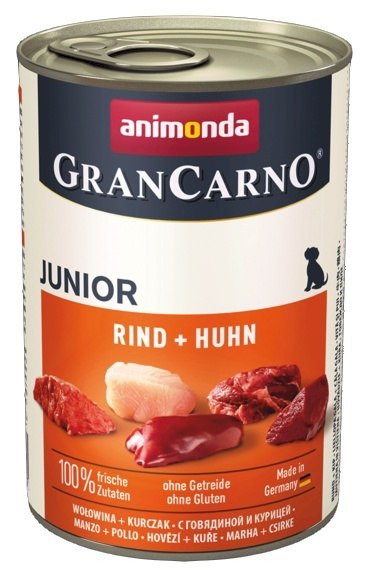 Animonda GranCarno Original Junior Rind Huhn Wołowina + Kurczak puszka 400g Animonda GranCarno Original Junior Rind Huhn Wołowina + Kurczak puszka 400g