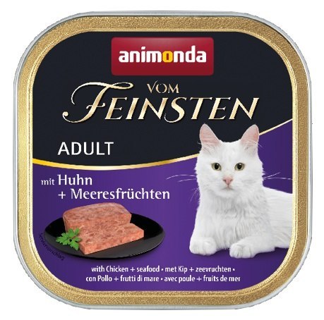 Animonda vom Feinsten Cat Adult z Kurczakiem i Owocami Morza tacka 100g Animonda vom Feinsten Cat Adult z Kurczakiem i Owocami Morza tacka 100g