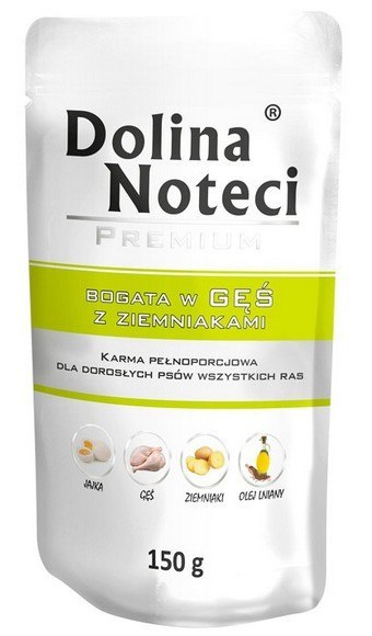 Dolina Noteci Premium Pies Gęś i ziemniaki saszetka 150g Dolina Noteci Premium Pies Gęś i ziemniaki saszetka 150g