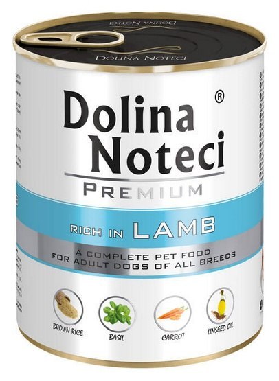 Dolina Noteci Premium Pies Jagnięcina puszka 800g Dolina Noteci Premium Pies Jagnięcina puszka 800g