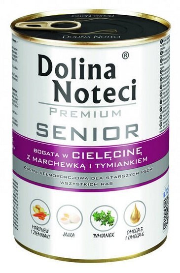Dolina Noteci Premium Pies Senior Cielęcina puszka 400g Dolina Noteci Premium Pies Senior Cielęcina puszka 400g