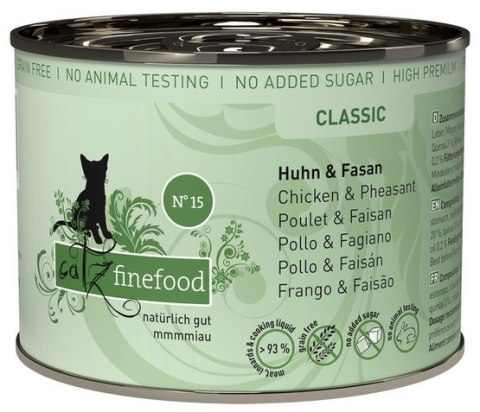 Catz Finefood Classic N.15 Kurczak i Bażant puszka 200g Catz Finefood Classic N.15 Kurczak i Bażant puszka 200g