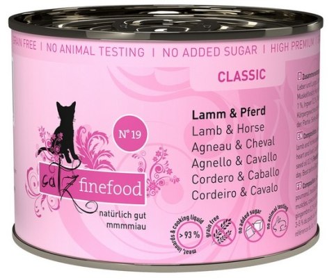 Catz Finefood Classic N.19 Jagnięcina i Konina puszka 200g Catz Finefood Classic N.19 Jagnięcina i Konina puszka 200g