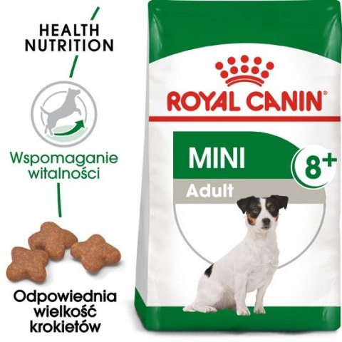 Royal Canin Mini Adult 8+ karma sucha dla psów starszych od 8 do 12 roku życia, ras małych 800g Royal Canin Mini Adult 8+ karma sucha dla psów starszych od 8 do 12 roku życia, ras małych 800g