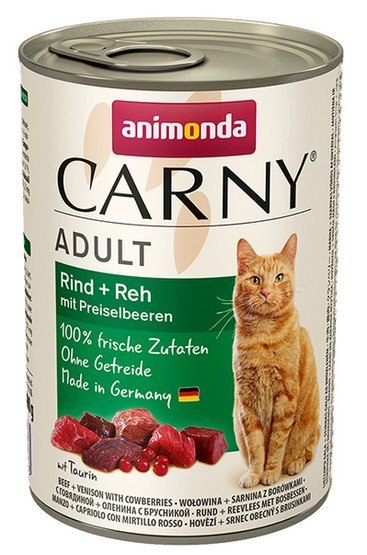Animonda Carny Adult Wołowina, Sarnina + Borówka puszka 400g Animonda Carny Adult Wołowina, Sarnina + Borówka puszka 400g