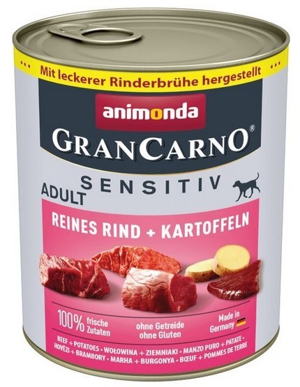 Animonda GranCarno Sensitiv Wołowina + ziemniaki puszka 800g Animonda GranCarno Sensitiv Wołowina + ziemniaki puszka 800g