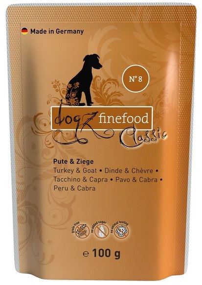 Dogz Finefood Classic N.08 Indyk i koza saszetka 100g Dogz Finefood Classic N.08 Indyk i koza saszetka 100g