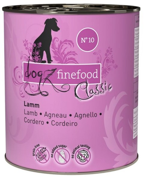 Dogz Finefood Classic N.10 Jagnięcina puszka 800g Dogz Finefood Classic N.10 Jagnięcina puszka 800g