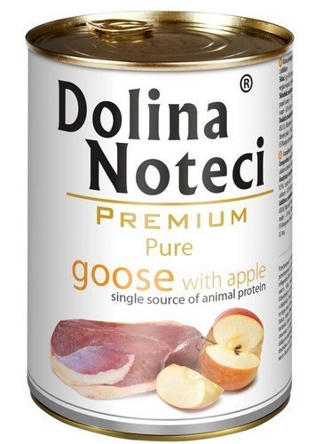 Dolina Noteci Premium Pies Pure Gęś i jabłko puszka 400g Dolina Noteci Premium Pies Pure Gęś i jabłko puszka 400g