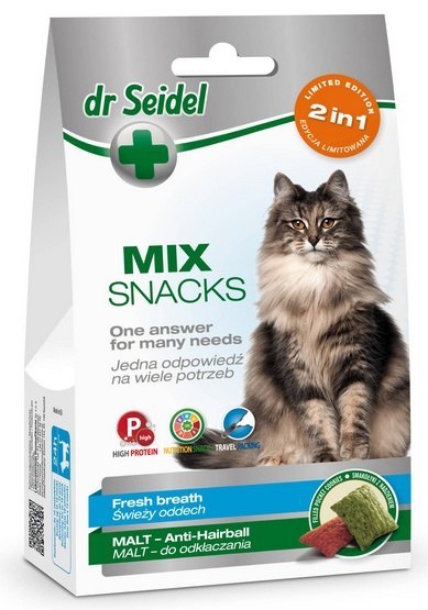 Dr Seidel Smakołyki dla kotów 2w1 malt/oddech 60g Dr Seidel Smakołyki dla kotów 2w1 malt/oddech 60g