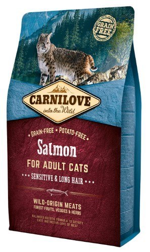 Carnilove Cat Salmon Sensitive & Long Hair - łosoś 2kg Carnilove Cat Salmon Sensitive & Long Hair - łosoś 2kg