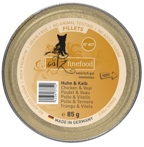 Catz Finefood Filety N.407 Kurczak/Cielęcina tacka 85g Catz Finefood Filety N.407 Kurczak/Cielęcina tacka 85g