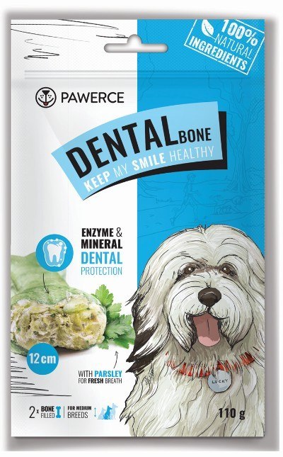 Pawerce Dental Bone Medium Breeds 2szt/op 110g/12cm Pawerce Dental Bone Medium Breeds 2szt/op 110g/12cm