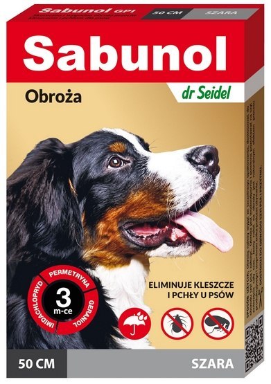 Sabunol GPI Obroża przeciw pchłom dla psa szara 50cm Sabunol GPI Obroża przeciw pchłom dla psa szara 50cm