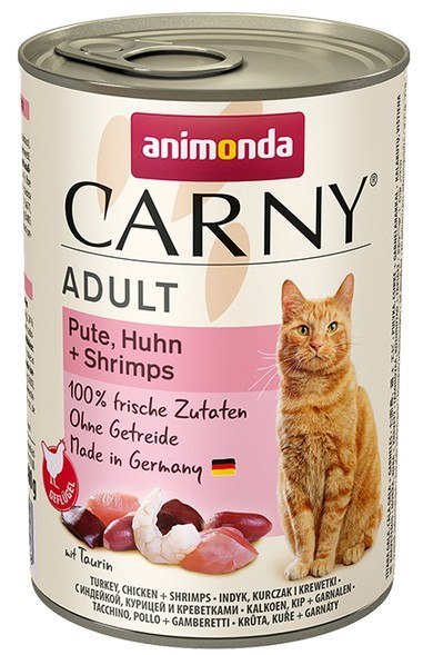Animonda Carny Adult Indyk, Kurczak + Krewetki puszka 400g Animonda Carny Adult Indyk, Kurczak + Krewetki puszka 400g