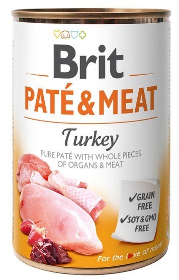 Brit Pate & Meat Dog Turkey puszka 400g Brit Pate & Meat Dog Turkey puszka 400g