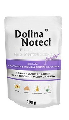 Dolina Noteci Premium Pies Junior Wątróbka z królika i ozory z jelenia saszetka 100g Dolina Noteci Premium Pies Junior Wątróbka z królika i ozory z jelenia saszetka 100g