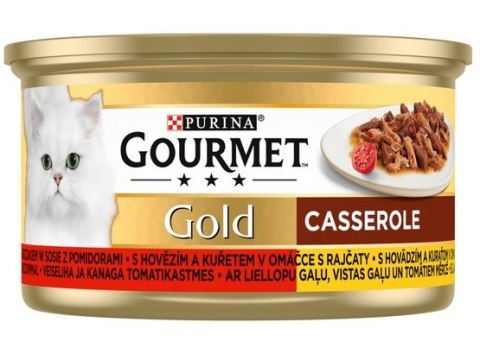 Gourmet Gold Wołowina i kurczak w sosie pomidorowym 85g Gourmet Gold Wołowina i kurczak w sosie pomidorowym 85g