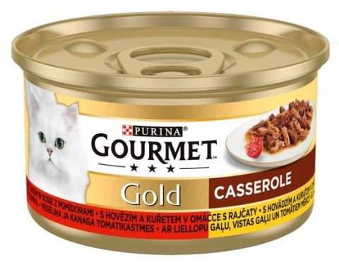 Gourmet Gold Wołowina i kurczak w sosie pomidorowym 85g Gourmet Gold Wołowina i kurczak w sosie pomidorowym 85g