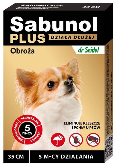 Sabunol Obroża Plus przeciw pchłom dla psa 35cm Sabunol Obroża Plus przeciw pchłom dla psa 35cm