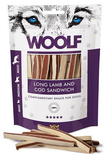 Woolf Soft Lamb & COD Sandwich Long 100g Woolf Soft Lamb & COD Sandwich Long 100g