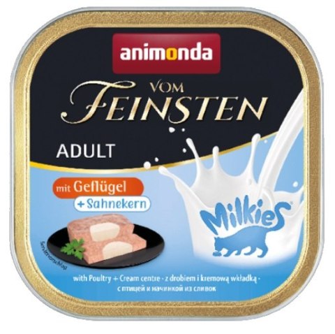 Animonda vom Feinsten Milkies Cat Drób + Sos kremowy tacka 100g Animonda vom Feinsten Milkies Cat Drób + Sos kremowy tacka 100g