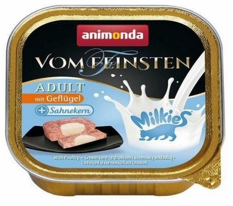 Animonda vom Feinsten Milkies Cat Drób + Sos kremowy tacka 100g Animonda vom Feinsten Milkies Cat Drób + Sos kremowy tacka 100g