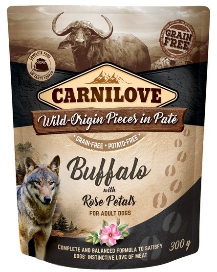 Carnilove Dog Buffalo & Rose Petals - bawół i płatki róży saszetka 300g Carnilove Dog Buffalo & Rose Petals - bawół i płatki róży saszetka 300g