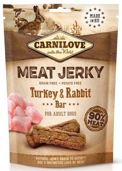 Carnilove Dog Jerky Turkey & Rabbit Bar - indyk i królik 100g Carnilove Dog Jerky Turkey & Rabbit Bar - indyk i królik 100g