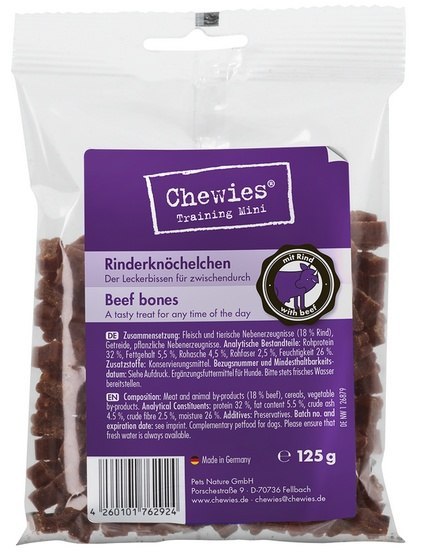 Chewies Goodies (Training) Kosteczki Mini Wołowina 125g Chewies Goodies (Training) Kosteczki Mini Wołowina 125g