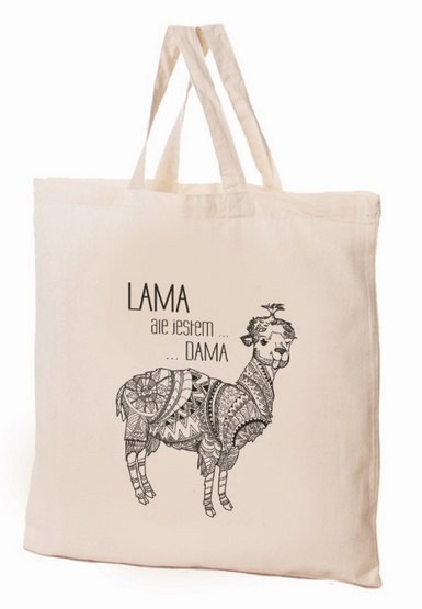 Torba bawełniana 38x42x10cm Zwierzaki - lama Torba bawełniana 38x42x10cm Zwierzaki - lama