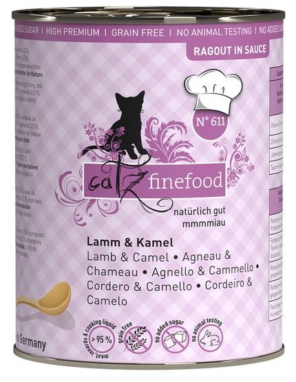 Catz Finefood Ragout N.611 Jagnięcina i Wielbłąd puszka 380g Catz Finefood Ragout N.611 Jagnięcina i Wielbłąd puszka 380g