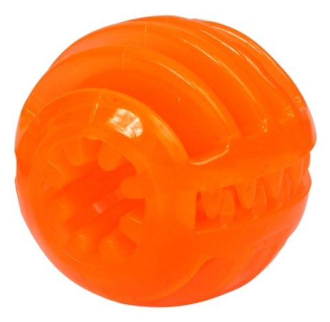 Dingo Zabawka dla psa - Smakowita piłka z rowkami 7,5cm pomarańczowa Dingo Zabawka dla psa - Smakowita piłka z rowkami 7,5cm pomarańczowa