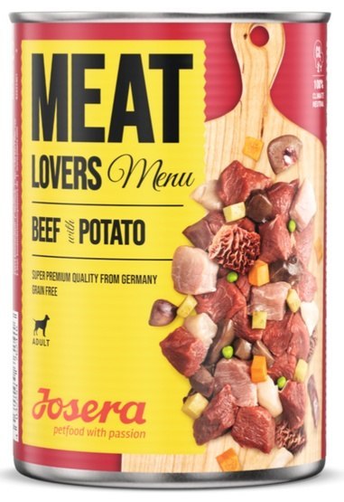 Josera Meat Lovers Menu Wołowina z ziemniakami puszka 400g Josera Meat Lovers Menu Wołowina z ziemniakami puszka 400g