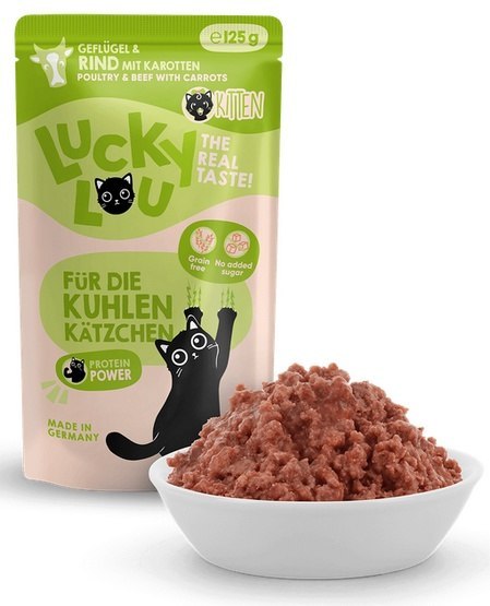 Lucky Lou Lifestage Kitten Drób i wołowina saszetka 125g Lucky Lou Lifestage Kitten Drób i wołowina saszetka 125g