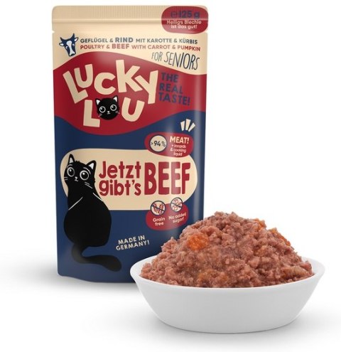 Lucky Lou Lifestage Senior Drób i wołowina saszetka 125g Lucky Lou Lifestage Senior Drób i wołowina saszetka 125g