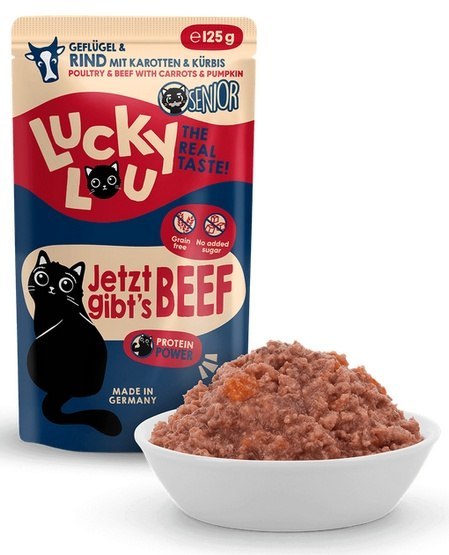 Lucky Lou Lifestage Senior Drób i wołowina saszetka 125g Lucky Lou Lifestage Senior Drób i wołowina saszetka 125g