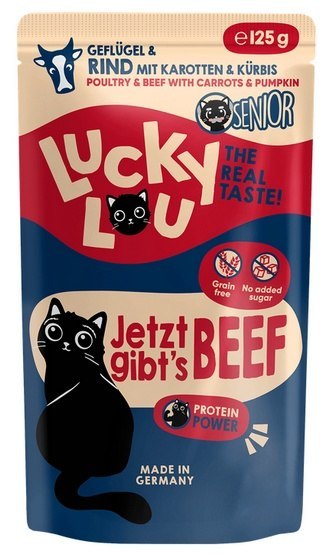 Lucky Lou Lifestage Senior Drób i wołowina saszetka 125g Lucky Lou Lifestage Senior Drób i wołowina saszetka 125g