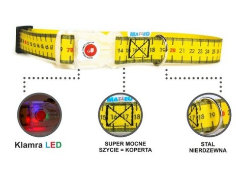 Matteo Obroża Klamra LED 25mm miara Matteo Obroża Klamra LED 25mm miara