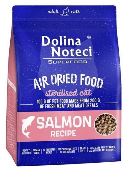 Dolina Noteci Superfood Air Dried Kot Sterilised Danie z łososia 1kg Dolina Noteci Superfood Air Dried Kot Sterilised Danie z łososia 1kg