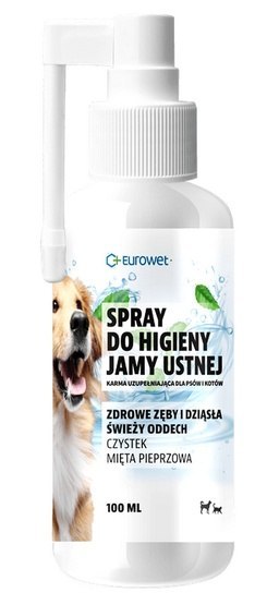 Eurowet Spray do higieny jamy ustnej dla psów i kotów 100ml Eurowet Spray do higieny jamy ustnej dla psów i kotów 100ml