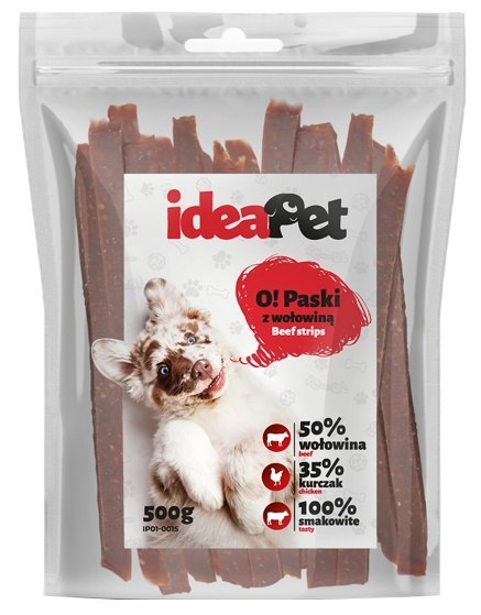 IdeaPet Paski z wołowiną 500g IdeaPet Paski z wołowiną 500g