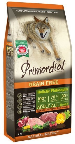 Primordial Dog Grain Free Adult Deer & Turkey 2kg Primordial Dog Grain Free Adult Deer & Turkey 2kg