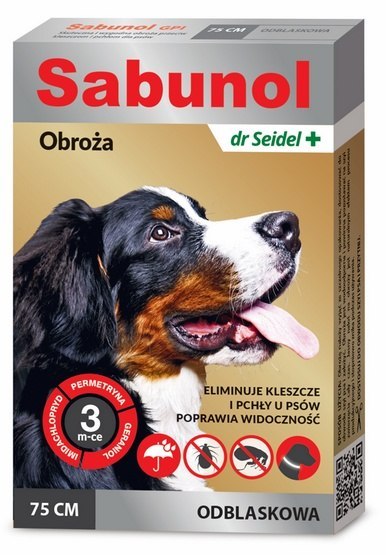 Sabunol GPI Obroża przeciw pchłom dla psa odblaskowa 75cm Sabunol GPI Obroża przeciw pchłom dla psa odblaskowa 75cm