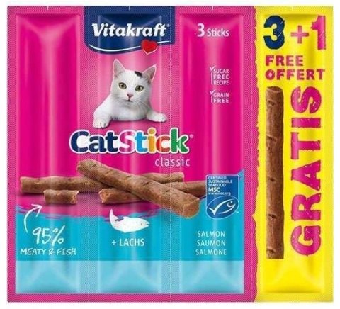 Vitakraft Cat Stick Classic łosoś 4szt (3+1 gratis) Vitakraft Cat Stick Classic łosoś 4szt (3+1 gratis)